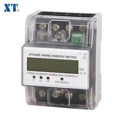 Three phase din rail programmable energy meter XTM024  ( ENERGY METER EXPERT )