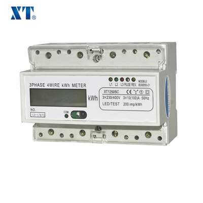 Three phase induction din rail kwh electricity smart energy meter with rs485